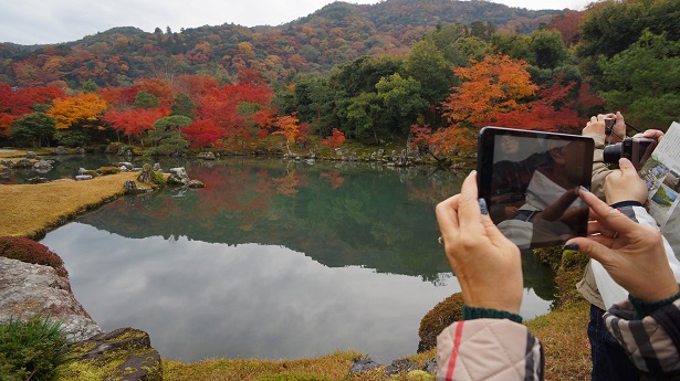 touristes japon automne feuilles